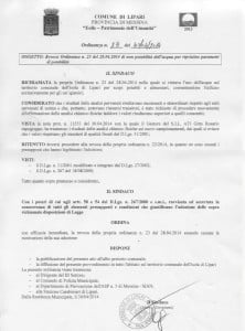 Revoca ordinanza N 23 DEL 2014