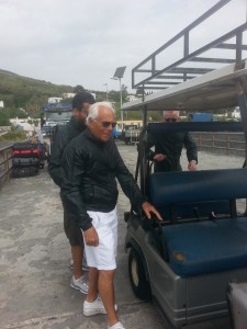 Giorgio Armani in una recente visita  Stromboli