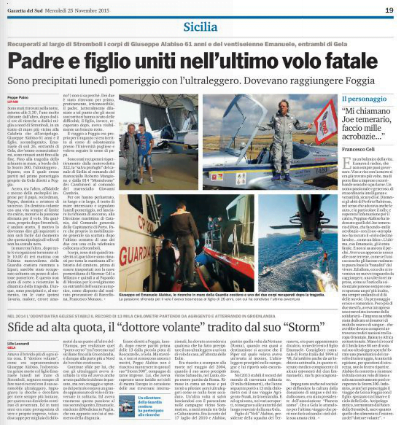 Nelle regionali della Gazzetta del Sud di oggi la cronaca sulla tragedia al largo di Stromboli e la vita di Peppe Alabiso, il "dottore volante" sempre al limite