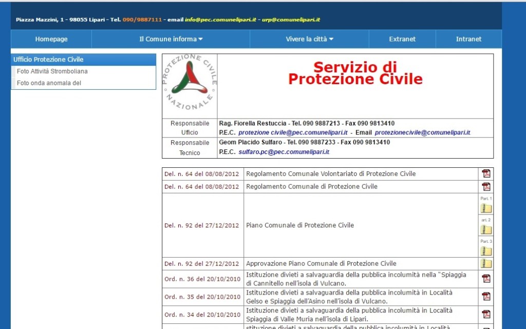 piano protezione civole