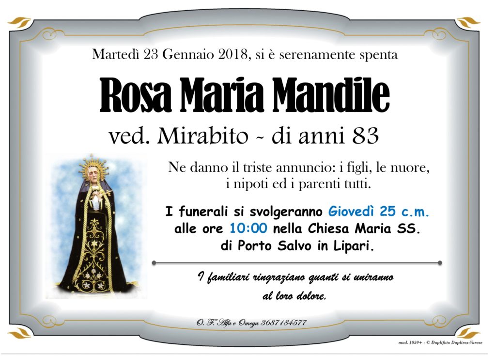 Madonna Addolorata senza foto (Mandile Rosa Maria)