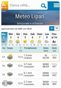 meteo lipari