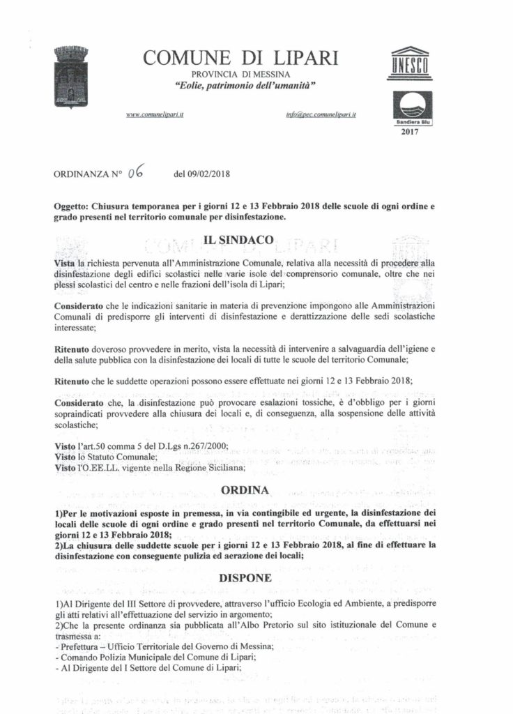 ordinanza scuole