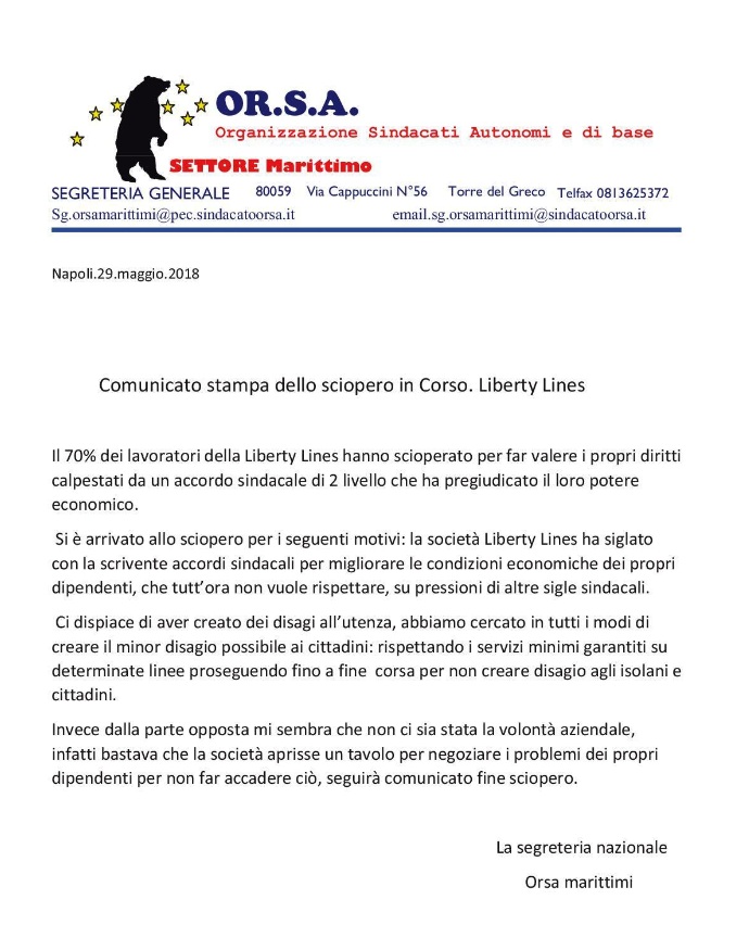 orsa sciopero