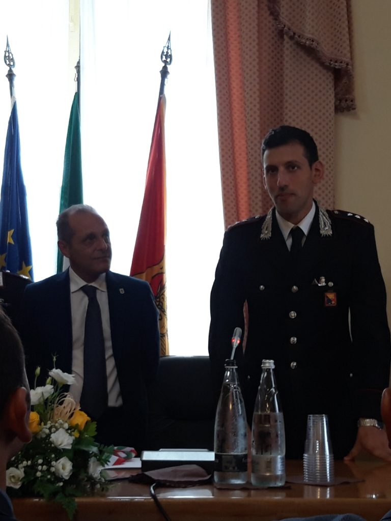 Il ten. Valentino Adinolfi, comandante CC di MIlazzo presente alla cerimonia