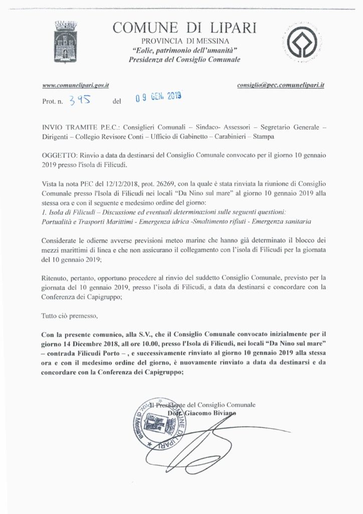 2 nota prot 395 Rinvio Consiglio-000