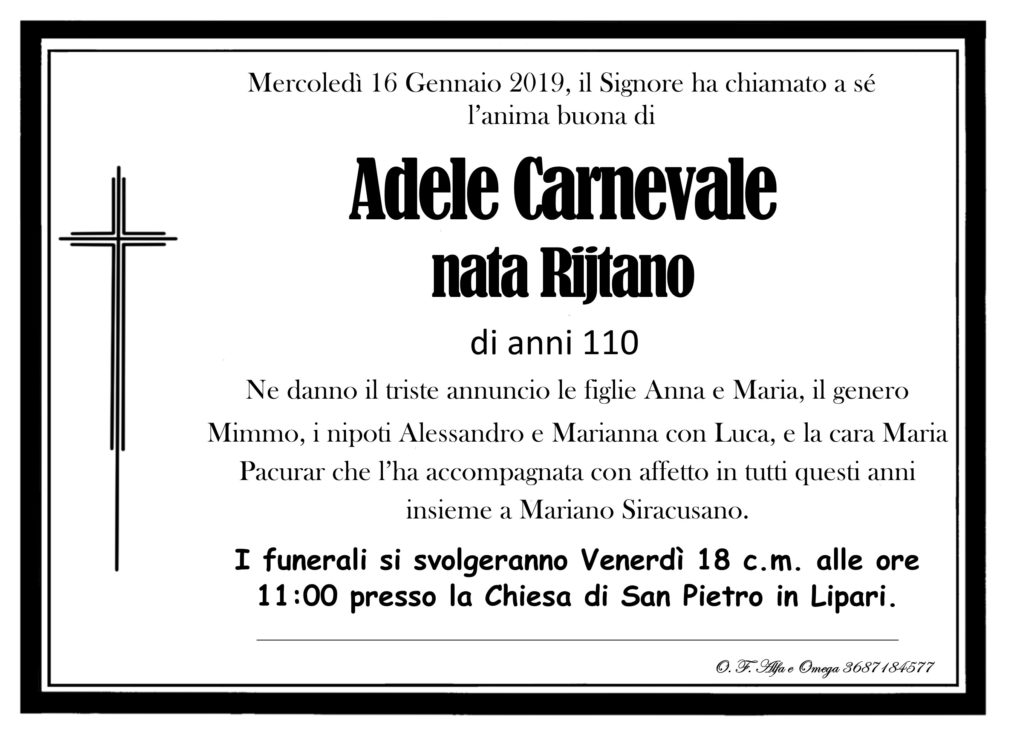 (Carnevale Adele nata Rijitano)