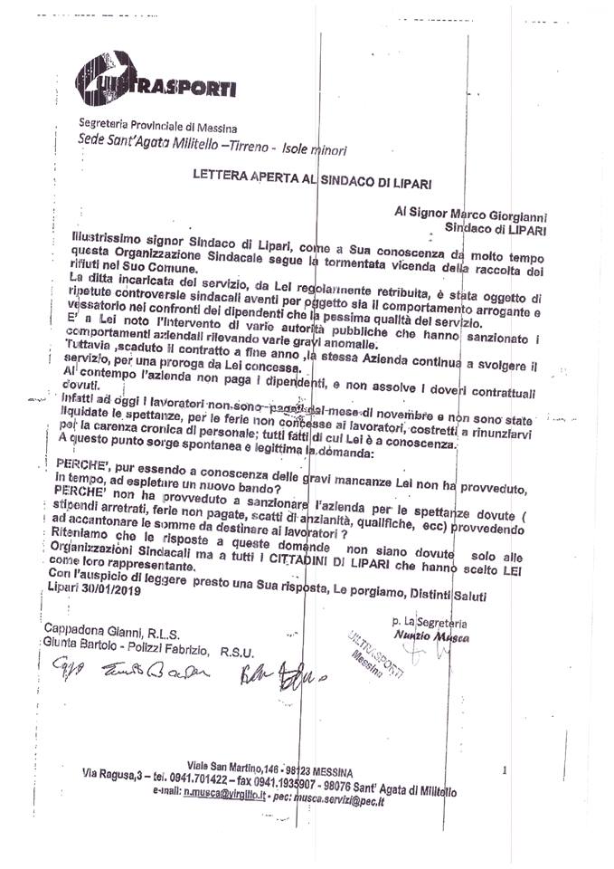 lettera sndaco rifiuti 1