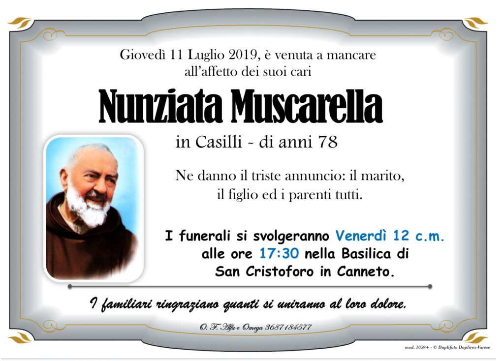 (Muscarella Nunziata in Casilli)