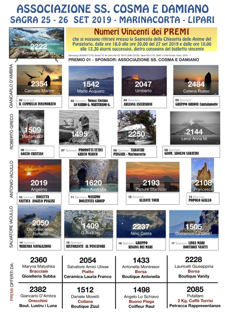 NUMERI VINCENTI Premi 2019 (1)