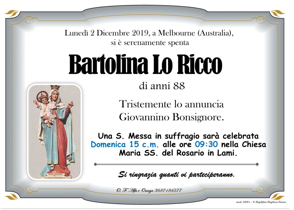 Messa suffragio (Lo Ricco Bartolina)