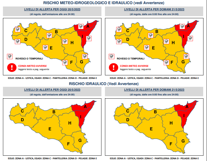 Allerta rossa per oggi e domani su Sicilia orientale, Sindaco di Lipari attiva COC