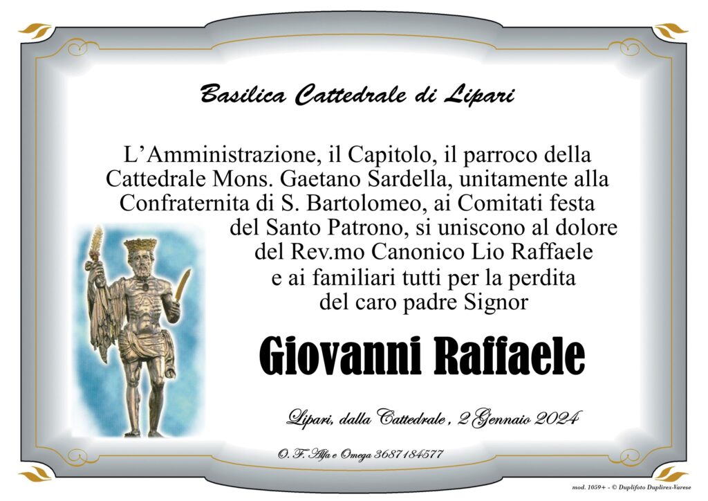 E' morto Giovanni Raffaele " Giovannazzo"