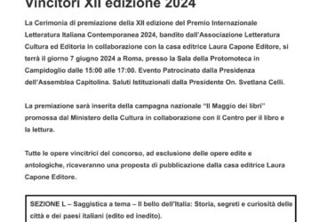 "Cronache dalle Isole" : A La Greca il Premio Internazionale Letteratura Italiana contemporanea 2