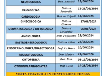 COT Lipari : visite ambulatoriali di giugno 2