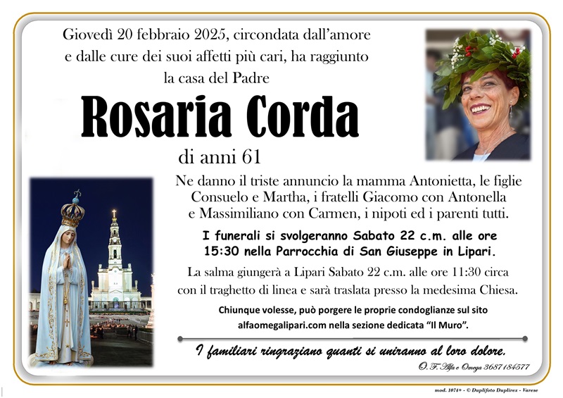 Ciao Rosaria !