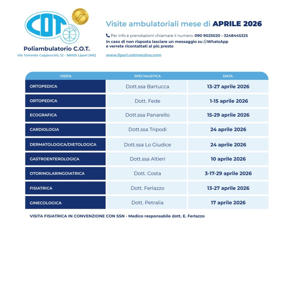 COT Lipari : visite ambulatoriali di marzo 5