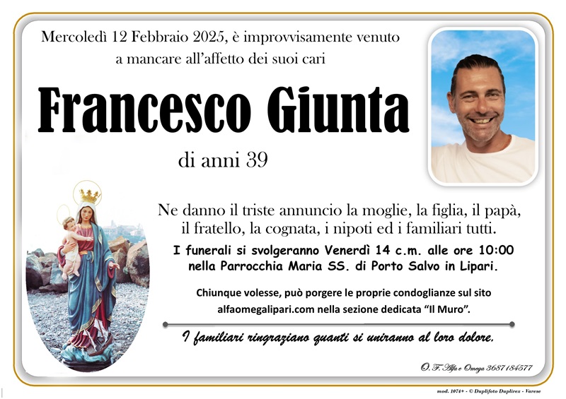 Lipari perde un'altra giovane vita, ciao Francesco 1
