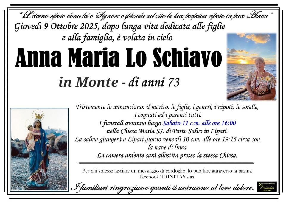 È morta Annamaria Lo Schiavo