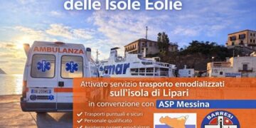 Lipari, parte serfvizio trasporto emodializzati in