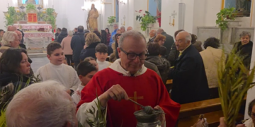 La benedizione delle Palme nella chiesa della Madonna di Porto Salvo