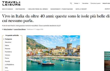 Travel Leisure : l'articolo sulle isole più belle di cui nessuno parla