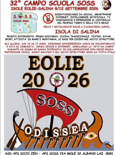A settembre il 32° Campo Scuola SOSS è sulla rotta di Ulisse